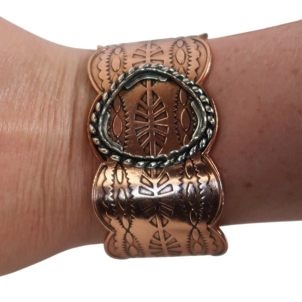 Carolyn Pollack Relios Copper and Sterling Silver Southwestern Cuff Bracelet